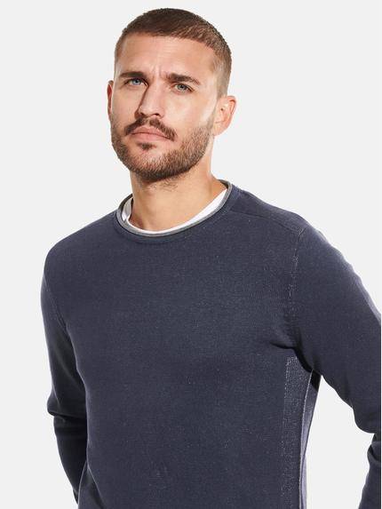 emilio adani Herren Rundhals Pullover Blau 31007 emilio adani Herren Rundhals Pullover Blau 31007