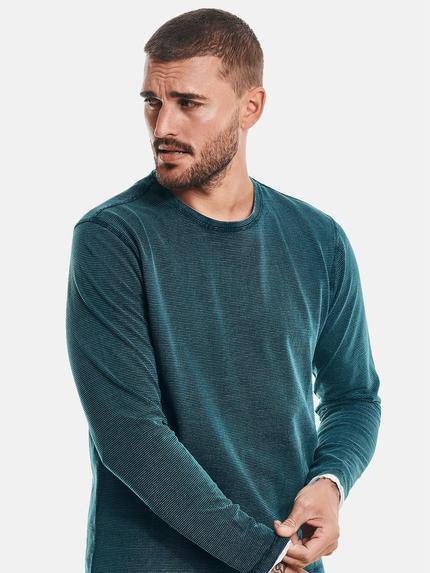 emilio adani Herren Langarm-Shirt strukturiert Türkis 32447 emilio adani Herren Langarm-Shirt strukturiert Türkis 32447