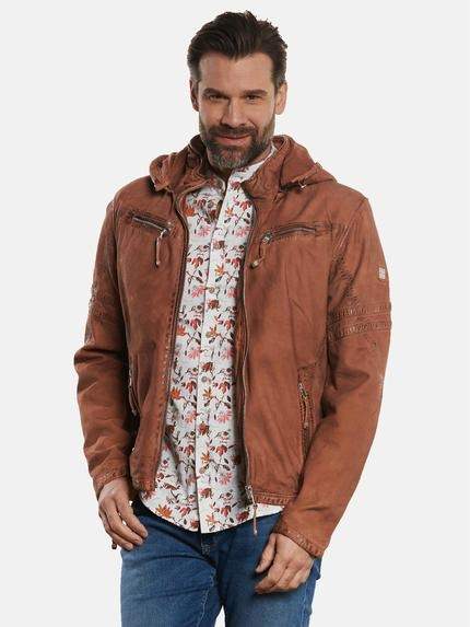 engbers Lederjacke aus Nubuk Rostorange