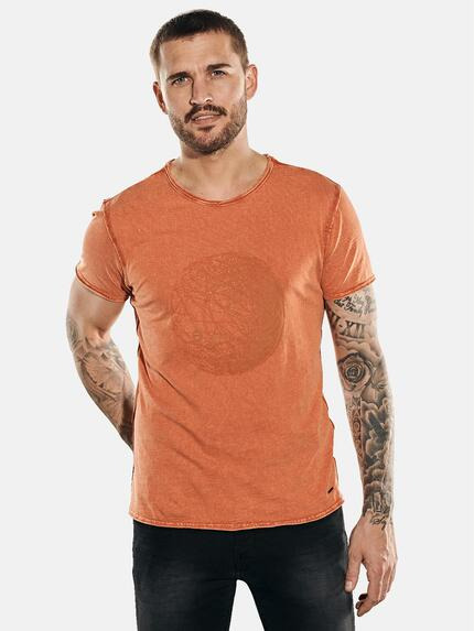 emilio adani T-Shirt Rundhals Dunkelorange
