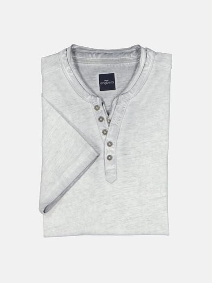 engbers Henley-Shirt uni Hellgrau