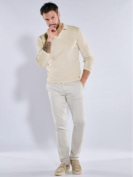 emilio adani Herren Pullover mit Polo-Kragen Weiß 36701 emilio adani Herren Pullover mit Polo-Kragen Weiß 36701