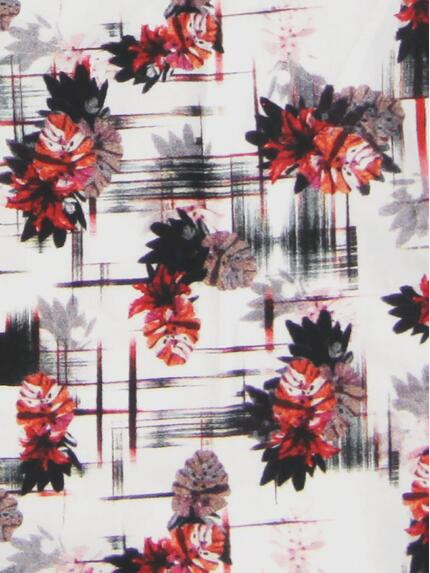 ENGBERS GERMANY Herren Stretch Hemd mit floralem All-Over-Print Dunkelrot 31518