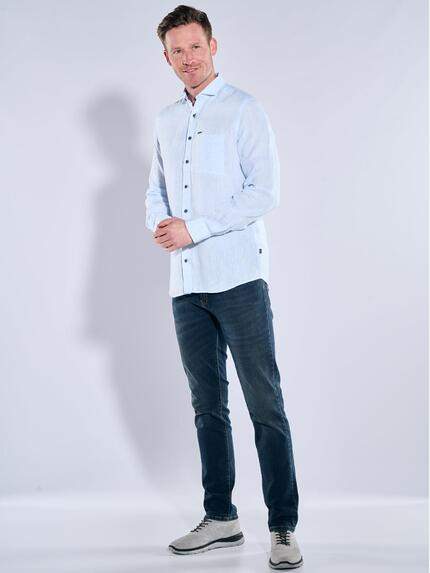 engbers Herren Langarm-Hemd aus Leinen Hellblau 38582 engbers Herren Langarm-Hemd aus Leinen Hellblau 38582