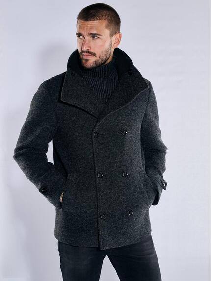 emilio adani Herren Mantel regular Grau 37575