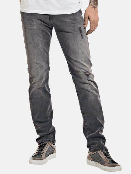 emilio adani Super Stretch Jeans mit Destroy Effekten Kieselgrau