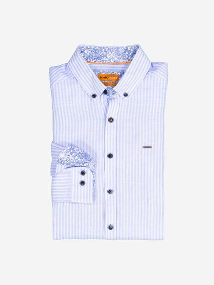 emilio adani Herren Langarm-Hemd aus Leinen Blau 36693 emilio adani Herren Langarm-Hemd aus Leinen Blau 36693