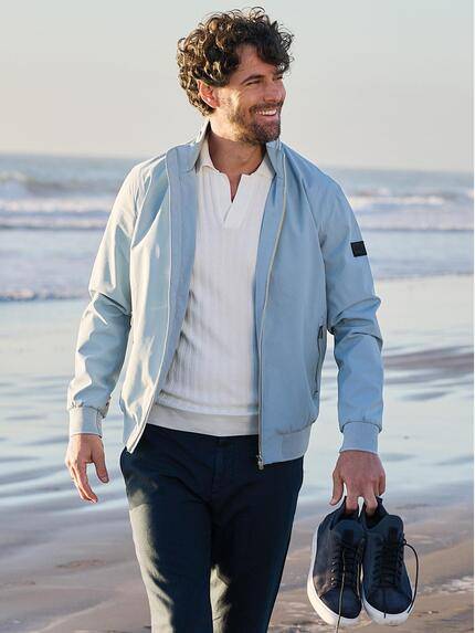 emilio adani Herren Wasserabweisende Blousonjacke Hellblau 40233