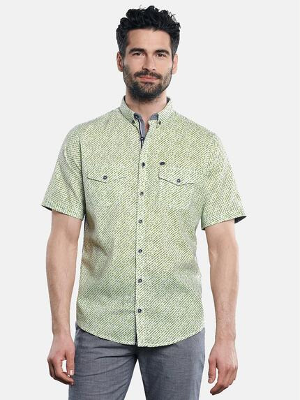 engbers Stretch Hemd mit Kontrastdetails Limonengelb