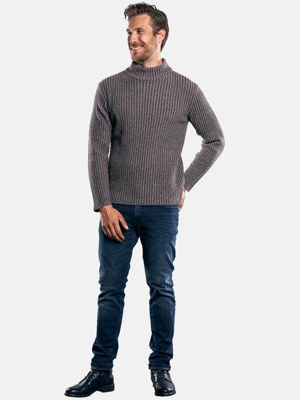 emilio adani Herren Rollkragenpullover mit Rippstruktur Braun 30429 emilio adani Herren Rollkragenpullover mit Rippstruktur Braun 30429