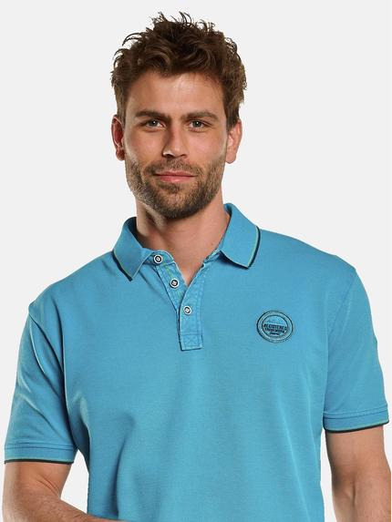 engbers Herren Polo-Shirt uni Blautuerkis 33135