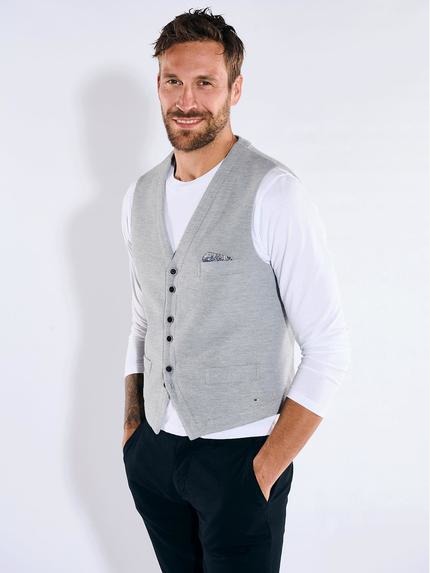 emilio adani Herren Sakko-Weste slim fit Grau 36378