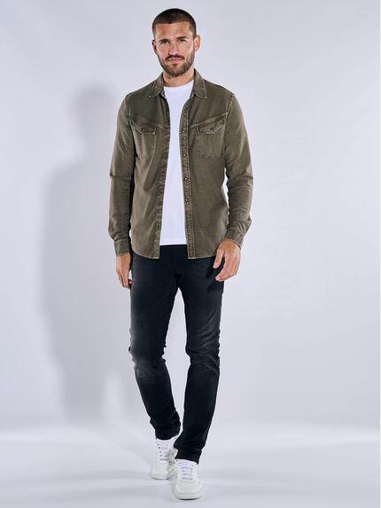 emilio adani Herren Langarm-Shirt slim fit Dunkelbraun 37724