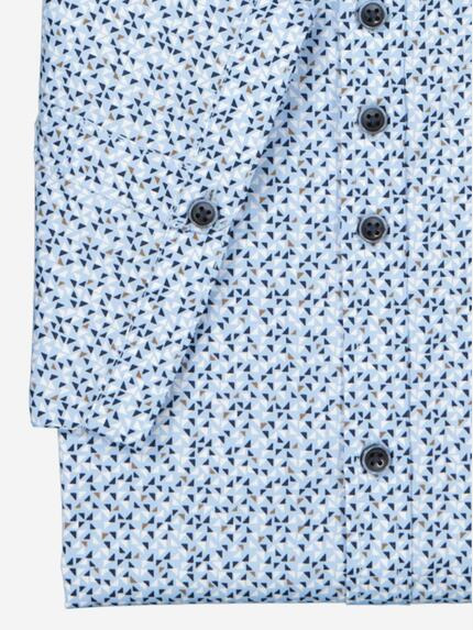 engbers Herren Kurzarm-Hemd gemustert Blau 37017