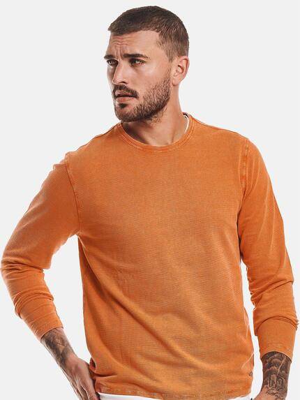 emilio adani Herren Langarm-Shirt strukturiert Orange 32446 emilio adani Herren Langarm-Shirt strukturiert Orange 32446
