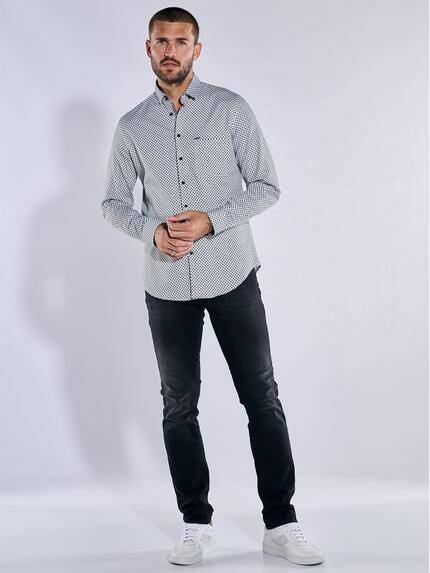 emilio adani Herren Langarm-Hemd gemustert Grau 37677 emilio adani Herren Langarm-Hemd gemustert Grau 37677