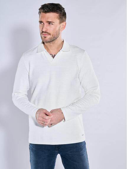 emilio adani Poloshirt langarm Naturweiss