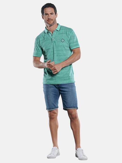 engbers Herren Poloshirt in melierter Optik Mint 29787 engbers Herren Poloshirt in melierter Optik Mint 29787