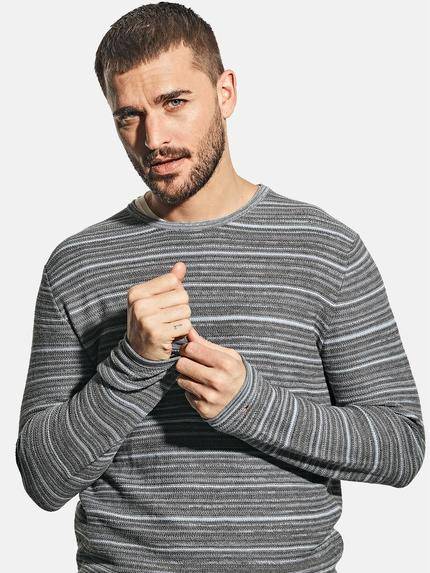 emilio adani Herren Rundhals Pullover gestreift Grau 32070 emilio adani Herren Rundhals Pullover gestreift Grau 32070