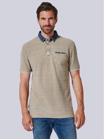 engbers Polo-Shirt strukturiert Hellbraun