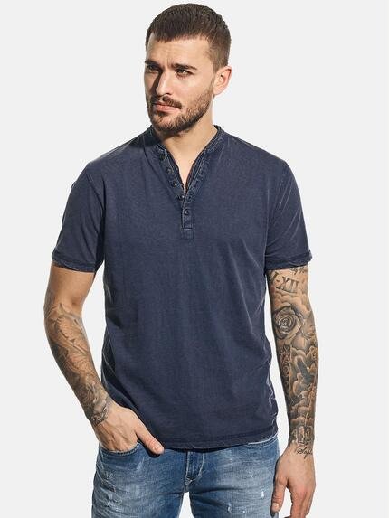emilio adani Henley Shirt Saphirblau