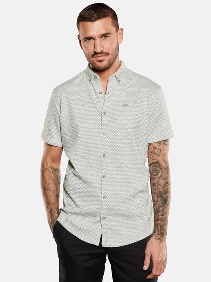 emilio adani Kurzarm-Hemd slim fit Silbergrau