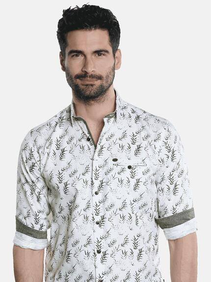 engbers Herren Modisches Langarmhemd mit floraler Musterung Anthrazit 31695 engbers Herren Modisches Langarmhemd mit floraler Musterung Anthrazit 31695