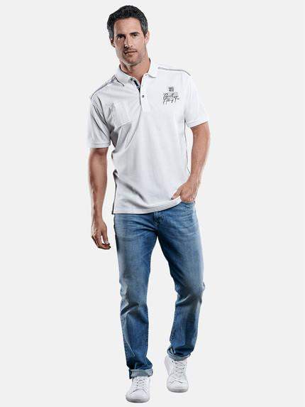 engbers Herren Stylisches Poloshirt mit Applikation Reinweiss 29216 engbers Herren Stylisches Poloshirt mit Applikation Reinweiss 29216