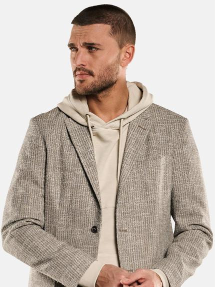 emilio adani Herren Freizeit-Sakko strukturiert Beige 32976