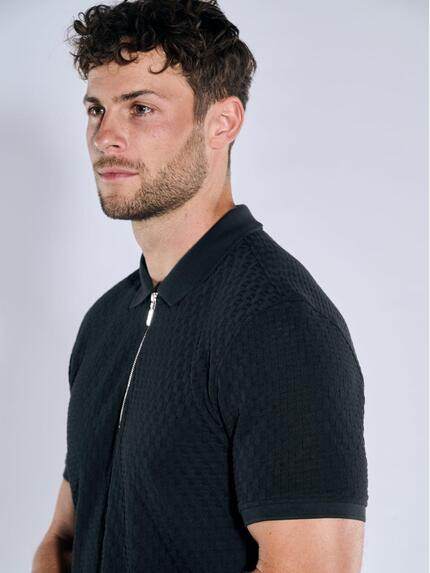 emilio adani Herren Polo-Shirt uni Schwarz 39214