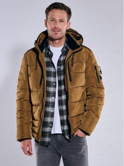engbers Herren Steppjacke mit abnehmbarer Kapuze Gelb 37456