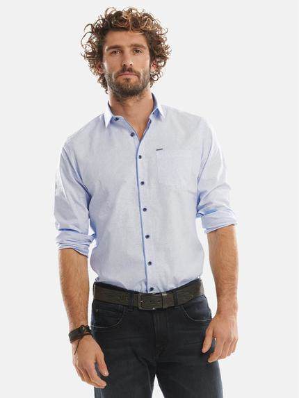 emilio adani Elegantes Langarmhemd in Paisley Optik Himmelblau