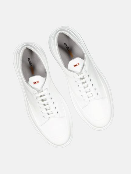 emilio adani Herren Sneaker aus Leder Weiß 32656 emilio adani Herren Sneaker aus Leder Weiß 32656