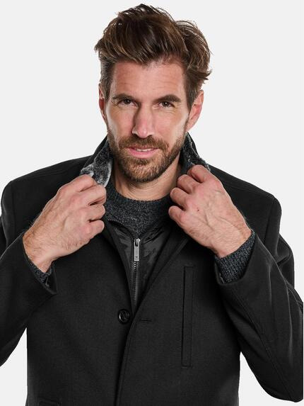 ENGBERS GERMANY Herren Mantel mit Inlet Schwarz 33586 ENGBERS GERMANY Herren Mantel mit Inlet Schwarz 33586