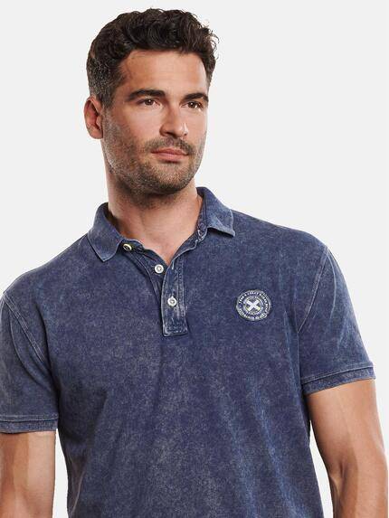engbers Herren Polo-Shirt gemustert Marineblau 31744