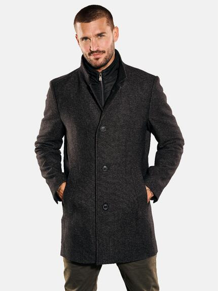 emilio adani Mantel mit Inlet Schwarzbraun