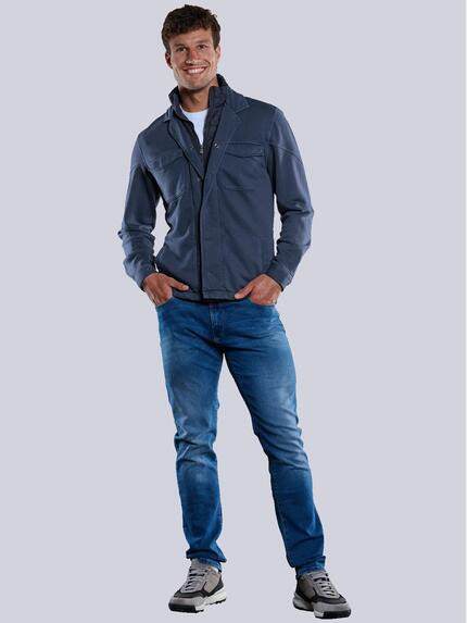 engbers Herren Sweatjacke mit Nylon-Einsatz Saphirblau 33397