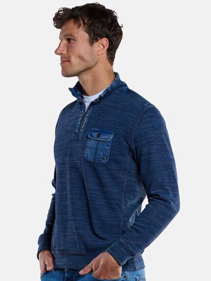 engbers Herren Sweatshirt Troyer-Kragen Indigoblau 33389 engbers Herren Sweatshirt Troyer-Kragen Indigoblau 33389