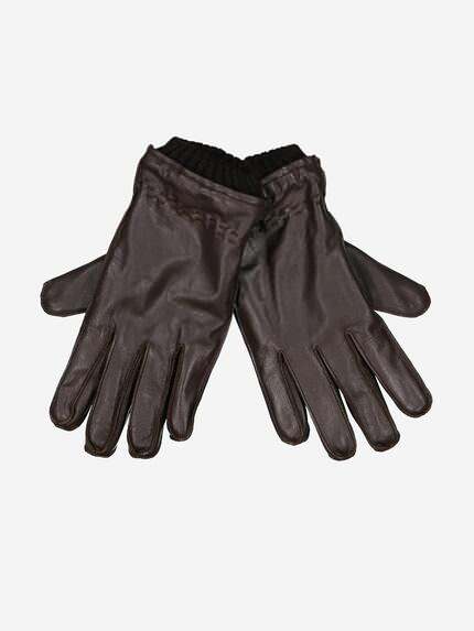 emilio adani Leder-Handschuhe Basic Dunkelbraun