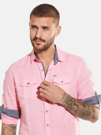 emilio adani Herren Langarm-Hemd mit aufgesetzten Brusttaschen Violett 31803 emilio adani Herren Langarm-Hemd mit aufgesetzten Brusttaschen Violett 31803