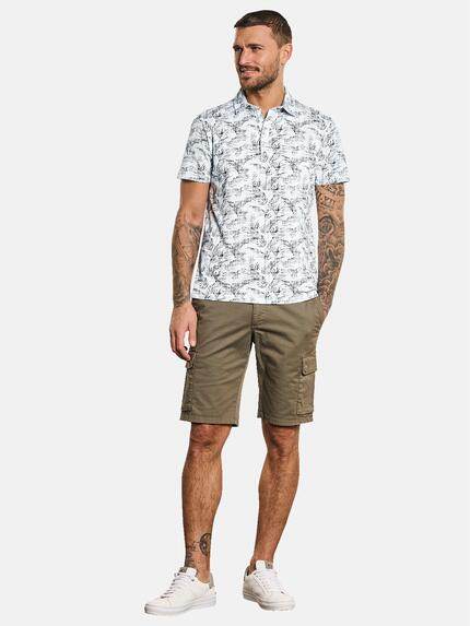 emilio adani Herren Polo-Shirt gemustert Weiß 32682 emilio adani Herren Polo-Shirt gemustert Weiß 32682