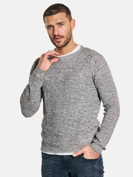 emilio adani Rundhals Pullover Silbergrau