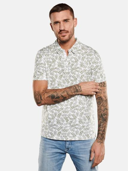 emilio adani Polo-Shirt gemustert Reinweiss