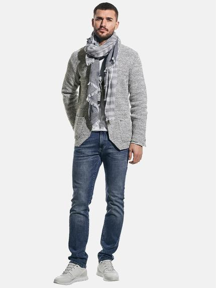 emilio adani Herren Stricksakko Silbergrau 31155