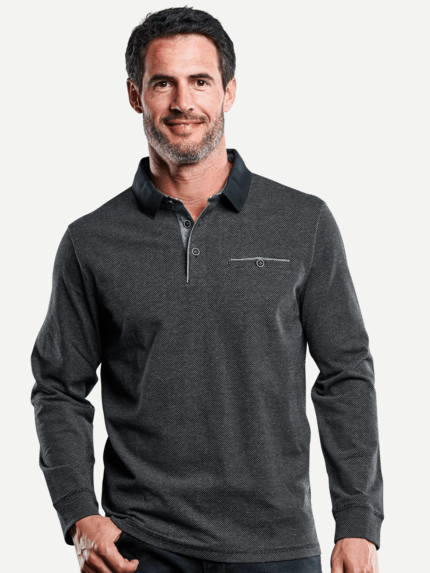 engbers Herren Poloshirt langarm Blau 28837 engbers Herren Poloshirt langarm Blau 28837
