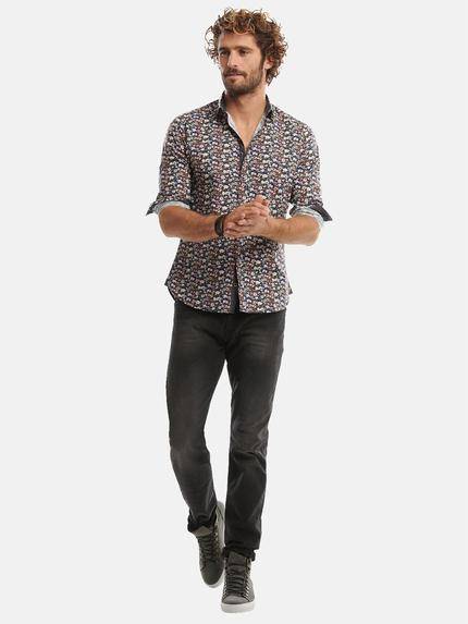 emilio adani Herren Langarmhemd mit floralem All-Over-Print Grün 30952 emilio adani Herren Langarmhemd mit floralem All-Over-Print Grün 30952