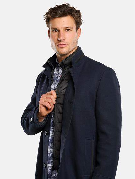 engbers Herren Mantel mit heraustrennbarem Inlet Saphirblau 33589