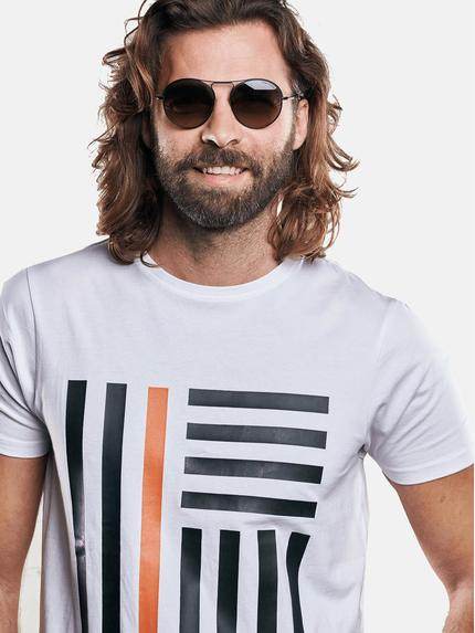 emilio adani Herren Bio-Baumwoll-T-Shirt mit erhobenem Statement-Print Weiß 29186 emilio adani Herren Bio-Baumwoll-T-Shirt mit erhobenem Statement-Print Weiß 29186