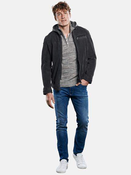 engbers Herren Lederjacke mit gewaschener Oberfläche Indigoblau 29999