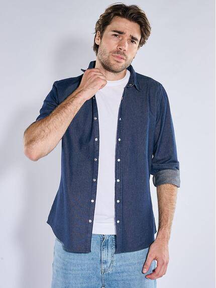 emilio adani Herren Jeans-Overshirts mit Druckknöpfen Saphirblau 40928 emilio adani Herren Jeans-Overshirts mit Druckknöpfen Saphirblau 40928